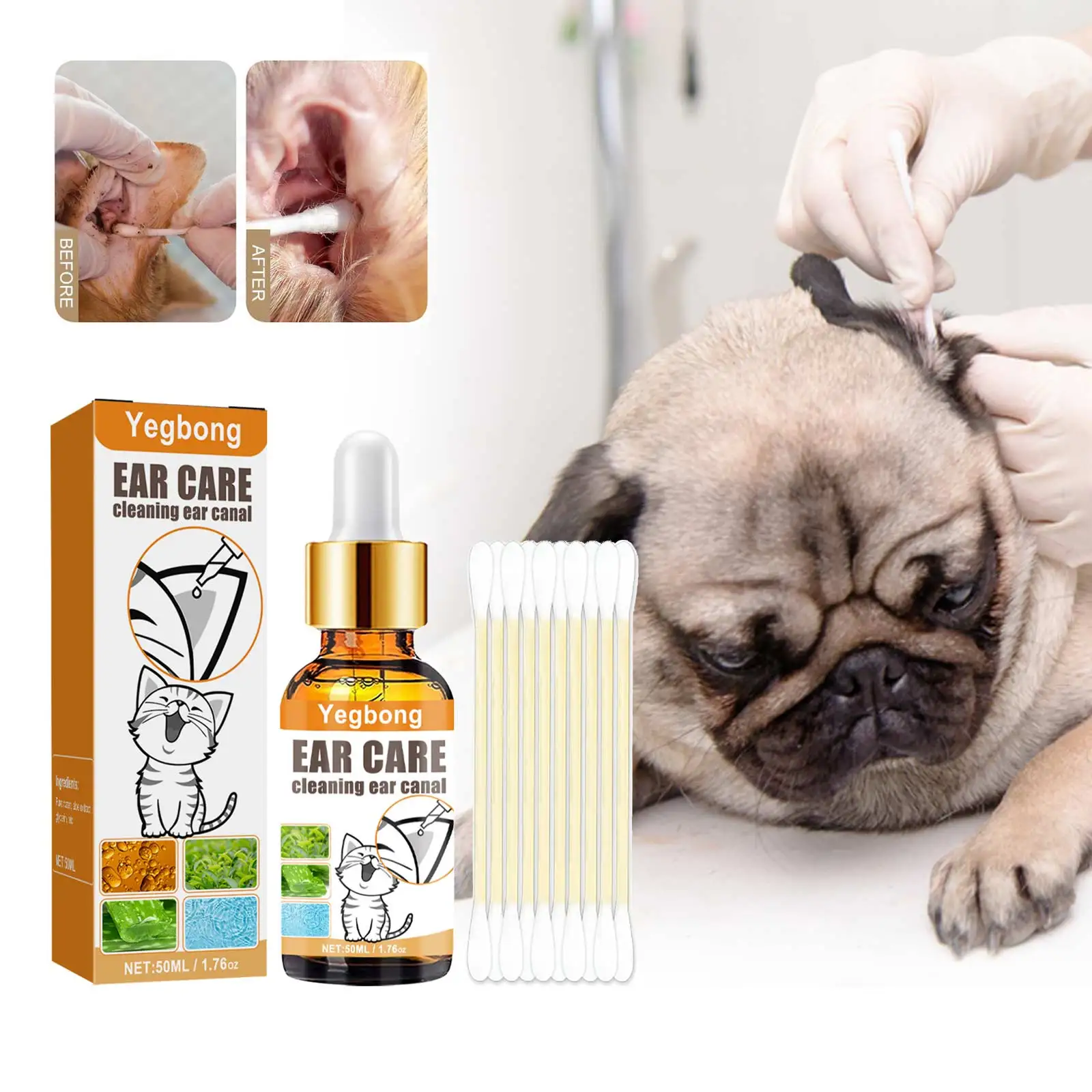 Pet Ear Cleaner - Zwierzęta do czyszczenia uszu krople zapobiega