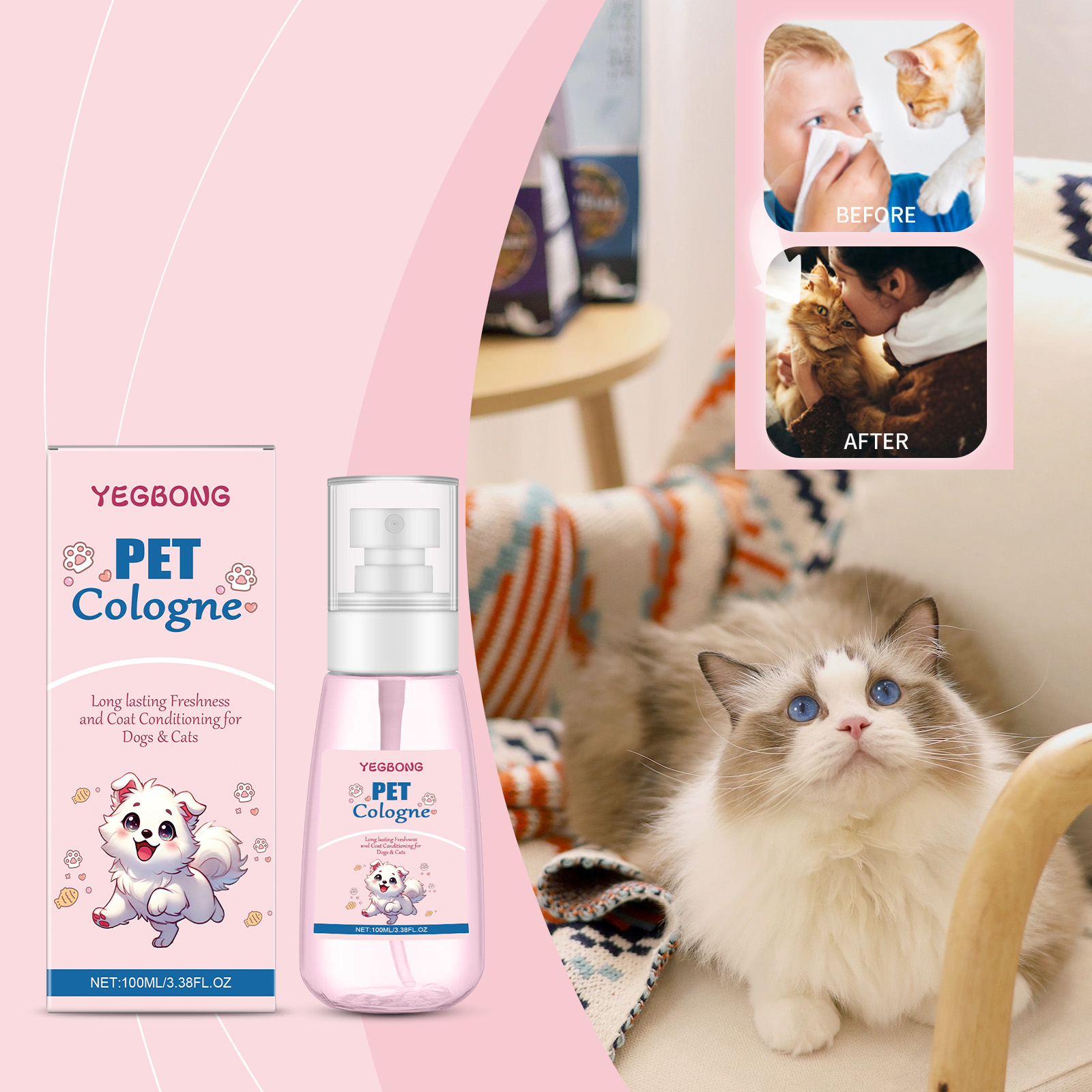Pet Cologne Spray - Kolońskie wodne perfumy dla zwierząt o