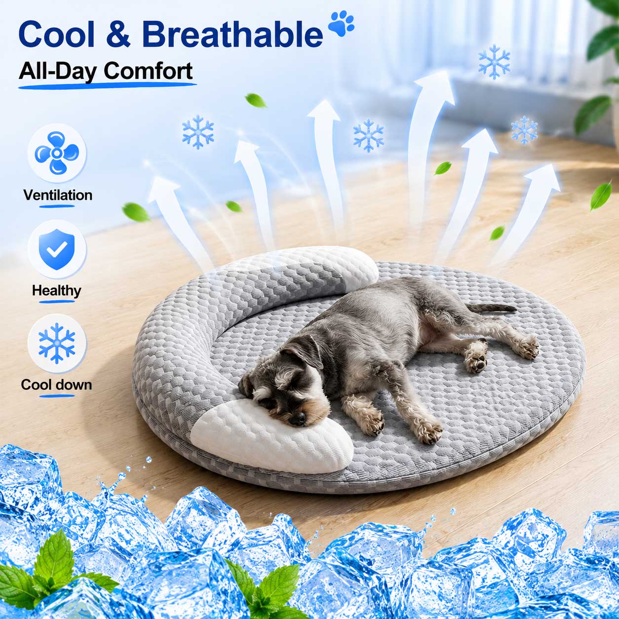Calming Dog Bed - Letnia, chłodząca legowisko dla psa z