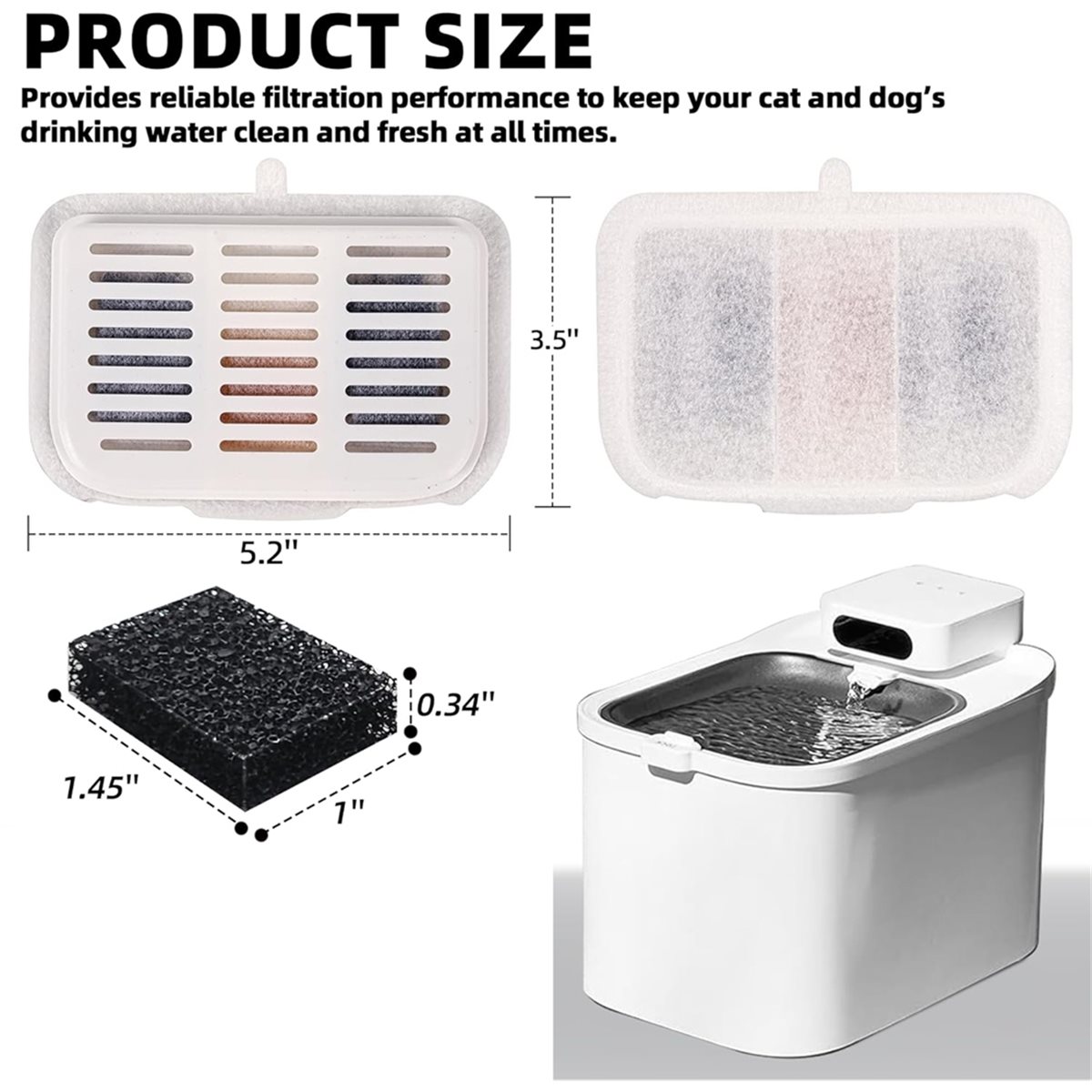 Pet Water Fountain - (A02R) Zestaw 15 sztuk filtrów do